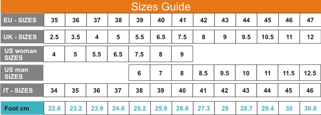 size shoes guide